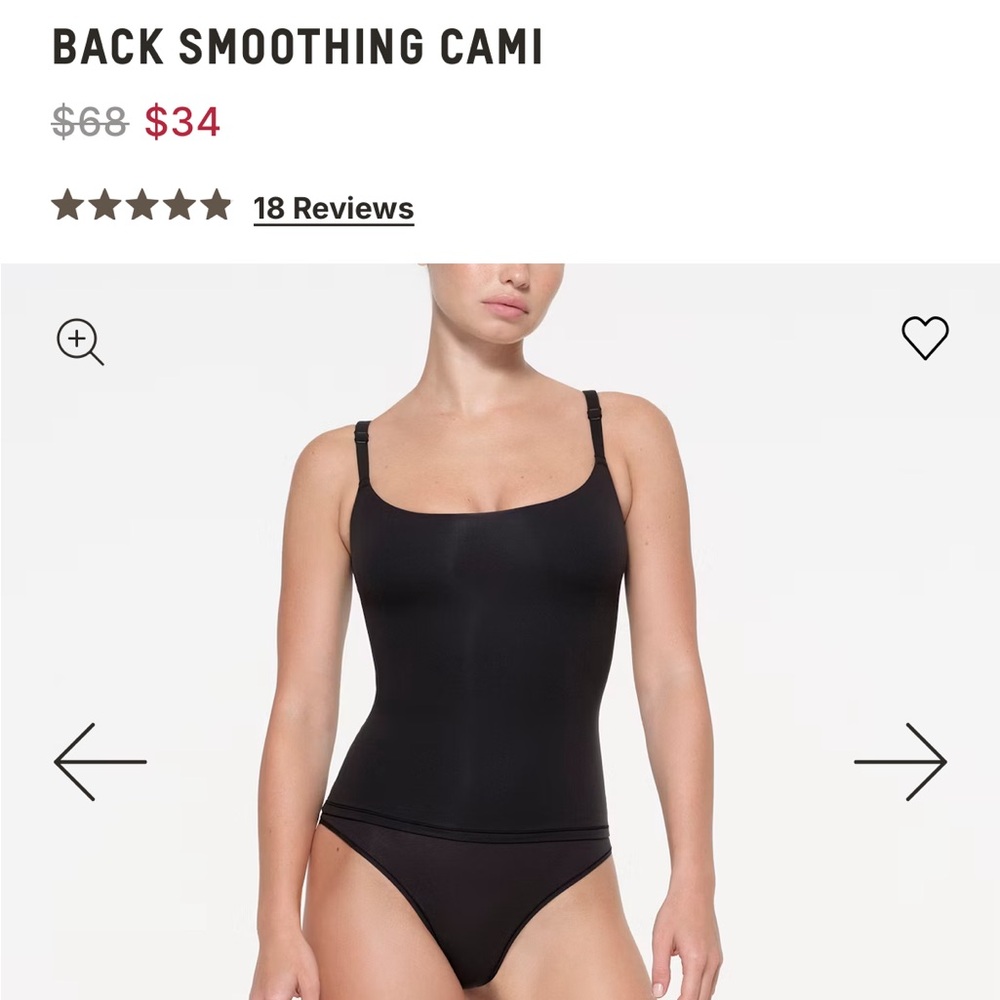 SKIMS Black Smoothing Cami
